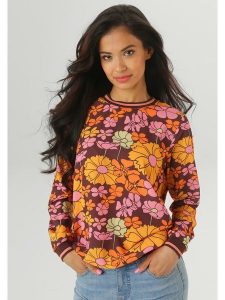 Aniston Bluzka w kolorze żółto-bordowo-pomarańczowym rozmiar: 38. Czerwone bluzki Aniston, bez wzorów, bez kołnierzyka, bez ramiączek. Za 48,05 zł.