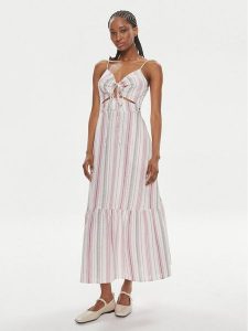 Pepe Jeans Sukienka letnia Diana PL953496 Kolorowy Regular Fit. Kombinezony Pepe Jeans, na lato, xl, bez wzorów, z jeansu, bez kołnierzyka, bez ramiączek. Za 339,99 zł.