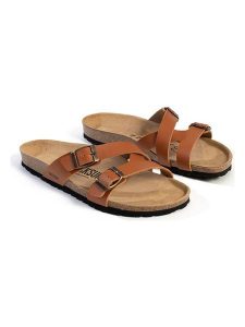 BACKSUN Klapki "Talca" w kolorze karmelowym rozmiar: 36. Brązowe klapki Backsun, bez wzorów, z okrągłym noskiem, bez obcasa. Za 117,99 zł.