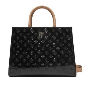 Torebka Guess. Czarne kuferki Guess, z aplikacjami, bez dodatków. Za 389,99 zł.
