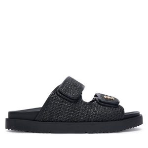 Klapki Tommy Hilfiger. Czarne klapki TOMMY HILFIGER, bez wzorów, bez obcasa. Za 343,99 zł.