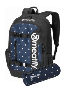 Plecak Basejumper w kropki na laptopa – żółty Meatfly + piórnik. Żółte plecaki Meatfly. Za 254,99 zł.