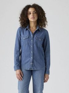 Levi's Koszula dżinsowa w kolorze niebieskim rozmiar: S. Niebieskie koszule Levi's®, s, bez wzorów, z bawełny, bez kołnierzyka, bez ramiączek. Za 132,98 zł.