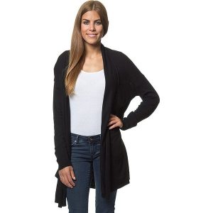 Kardigan w kolorze czarnym. Czarne swetry oversize marki Benetton, z kaszmiru. W wyprzedaży za 150,95 zł.