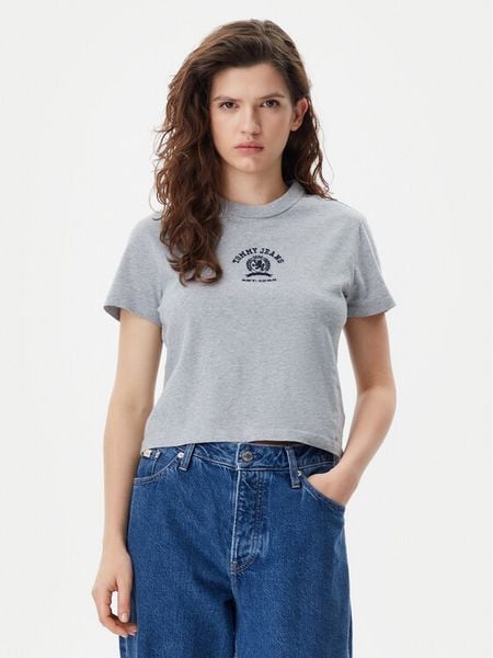 Tommy Jeans T-Shirt Varsity DW0DW20317 Szary Regular Fit. Szare t-shirty Tommy Jeans, l, bez wzorów, z bawełny, bez kołnierzyka, bez ramiączek. Za 99,99 zł.