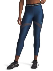 Under Armour Legginsy sportowe "HeatGear Mesh" w kolorze granatowym rozmiar: S. Niebieskie legginsy Under Armour, bez wzorów, z materiału. Za 114,95 zł.