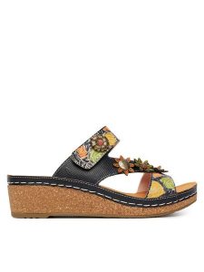 Laura Vita Klapki Facscineo 05 Czarny. Czarne klapki LAURA VITA, bez wzorów, ze skóry, bez obcasa. Za 429,99 zł.