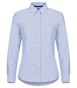 Clique Garland koszula Oxford z długim rękawem 100% bawełna. Niebieskie koszule CLIQUE, m, bez wzorów, z bawełny, bez kołnierzyka, bez ramiączek. Za 229,83 zł.