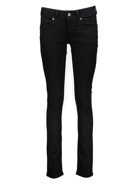 Pepe Jeans Dżinsy "Newbrooke" - Slim fit - w kolorze czarnym rozmiar: W27/L32. Czarne jeansy Pepe Jeans, z aplikacjami, z jeansu. Za 176,08 zł.