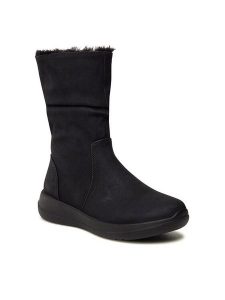 Clara Barson Botki WS6010-01 Czarny. Czarne botki Clara Barson, bez wzorów, ze skóry, bez obcasa, na płaskiej podeszwie, bez zapięcia. Za 119,99 zł.