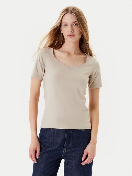 United Colors Of Benetton T-Shirt 3FJHD401P Beżowy Slim Fit. Brązowe t-shirty United Colors of Benetton, xl, bez wzorów, z bawełny, bez kołnierzyka, bez ramiączek. Za 49,99 zł.