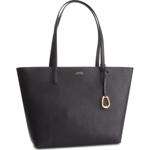 Torebka LAUREN RALPH LAUREN - Merrimack 431742101001 Blk/Taupe. Czarne shopper bag marki Lauren Ralph Lauren, ze skóry ekologicznej. Za 779,00 zł.