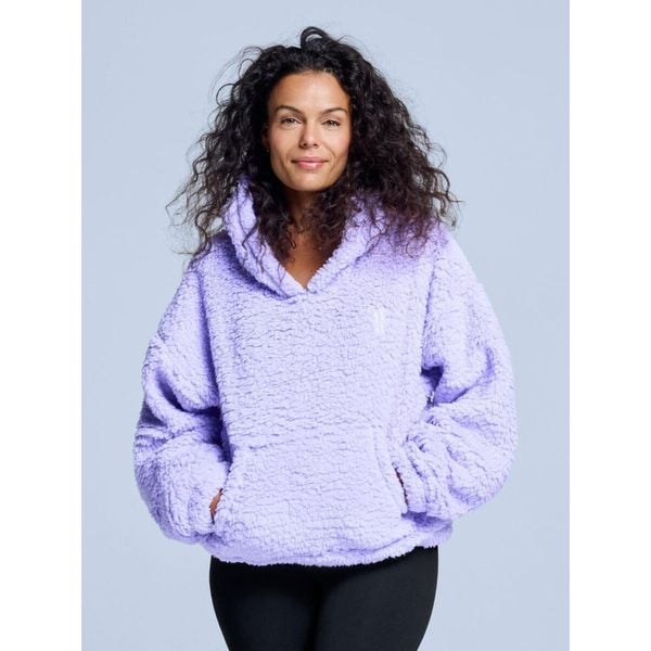 Bluza z kapturem Fluffy - damska - na cztery pory roku - Teddy - liliowa. Fioletowe bluzy POEDERBAAS, na zimę, xs, bez wzorów, z poliesteru, z kapturem. W wyprzedaży za 221,12 zł.