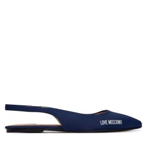 Baleriny LOVE MOSCHINO. Niebieskie balerinki LOVE MOSCHINO, bez wzorów, bez obcasa, bez zapięcia. Za 493,99 zł.