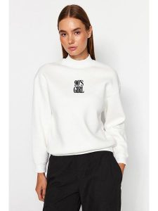 Trendyol Bluza w kolorze białym rozmiar: M. Białe bluzy Trendyol, m, bez wzorów, bez kaptura. Za 83,42 zł.