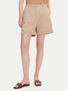 Tommy Hilfiger Szorty materiałowe WW0WW44762 Beżowy Regular Fit. Brązowe szorty TOMMY HILFIGER, bez wzorów, z bawełny. Za 309,99 zł.