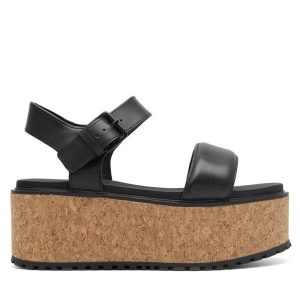 Sandały Lasocki. Czarne sandały Lasocki, bez wzorów, bez obcasa, na słupku, bez zapięcia. Za 169,99 zł.