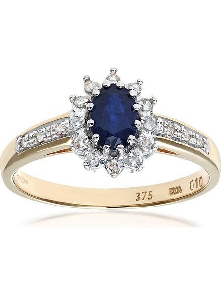 Revoni Złoty pierścionek z diamentami i szafirem rozmiar: 52. Żółte pierścionki Revoni, z diamentem, złote. Za 1 461,18 zł.