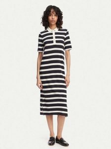 Gant Sukienka codzienna 4201428 Granatowy Regular Fit. Niebieskie sukienki GANT, na co dzień, xl, bez wzorów, z bawełny, bez kołnierzyka, bez ramiączek, proste. Za 631,99 zł.