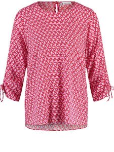 Gerry Weber Bluzka w kolorze czerwono-biało-jasnoróżowym rozmiar: 44. Białe bluzki Gerry Weber, bez wzorów, z wiskozy, bez kołnierzyka, bez ramiączek. Za 140,53 zł.