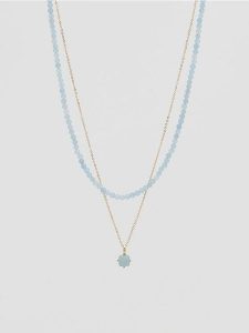 Naszyjnik z naturalnymi kamieniami - jasnoniebieski. Niebieskie naszyjniki Reserved. Za 59,99 zł.