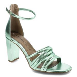 Zielone Sandały Marco Tozzi Eleganckie Buty Na Obcasie. Zielone sandały Marco Tozzi, bez wzorów, ze skóry ekologicznej, bez obcasa, na obcasie, bez zapięcia. Za 229,00 zł.