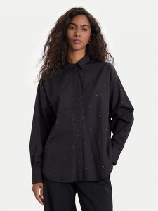 Vero Moda Koszula Fanni 10337791 Czarny Oversize. Czarne koszule Vero Moda, xs, bez wzorów, z syntetyku, bez kołnierzyka, bez ramiączek. Za 179,99 zł.