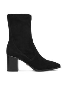 Gino Rossi Botki EO-TINA-1746 Czarny. Czarne botki Gino Rossi, bez wzorów, ze skóry, bez obcasa, na słupku, bez zapięcia. Za 379,99 zł.