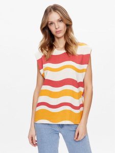 Outhorn Bluzka TSLEF009 Kolorowy Regular Fit. Bluzki Outhorn, xs, bez wzorów, z bawełny, bez kołnierzyka, bez ramiączek. Za 109,99 zł.