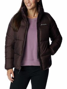 Columbia Kurtka zimowa "Puffec™t" w kolorze ciemnofioletowym rozmiar: M. Różowe kurtki Columbia, na zimę, m, bez wzorów, z puchu, bez kaptura. Za 239,59 zł.