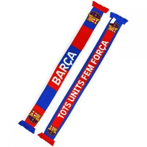 FC Barcelona szalik kibica dwustronny Double Knitted Scarf N30 wielokolorowy. Rękawiczki FC BARCELONA, bez wzorów. Za 99,00 zł.