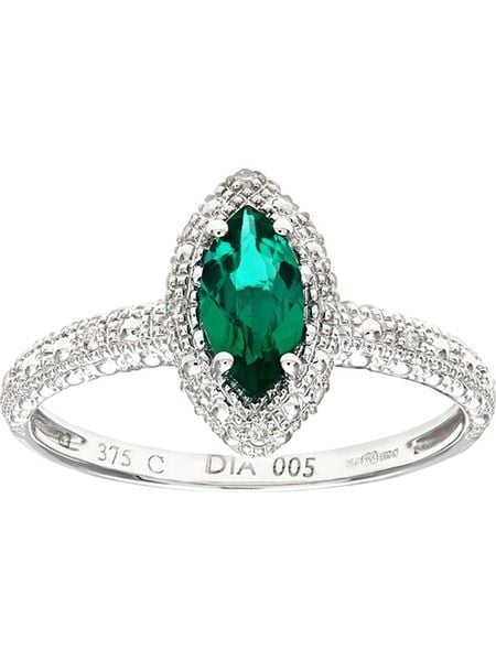 Revoni Złoty pierścionek z diamentami i szmaragdem rozmiar: 52. Szare pierścionki Revoni, z diamentem, złote. Za 1 766,51 zł.