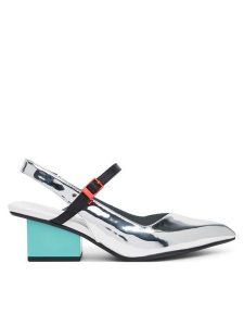 United Nude Czółenka Raila Jane 1091676613 Srebrny. Szare czółenka United Nude, bez wzorów, ze skóry, bez obcasa, bez zapięcia. Za 689,99 zł.
