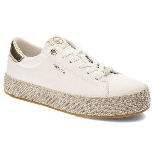 Białe Espadryle Tamaris Stylowe Obuwie Damskie. Białe espadryle Tamaris, bez wzorów, bez obcasa, na płaskiej podeszwie. Za 219,00 zł.
