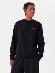 Lacoste Bluza SF5270 Czarny Regular Fit. Czarne bluzy Lacoste, bez wzorów, z bawełny, bez kaptura. Za 309,99 zł.