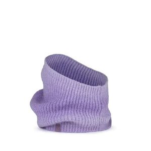 Ciepły, wełniany szalik Buff Datma. Fioletowe szaliki Buff, bez wzorów, z dzianiny. Za 159,99 zł.