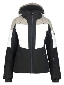 Icepeak Kurtka narciarska "Florala" w kolorze beżowo-biało-czarnym rozmiar: 46. Białe kurtki sportowe Icepeak, m, bez wzorów, z materiału, bez kaptura, narciarskie. Za 479,76 zł.