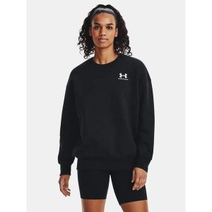 Bluza fitness damska UNDER ARMOUR Icon Fleece Oversized Crew. Czarne bluzy Under Armour, m, bez wzorów, bez kaptura. Za 179,99 zł.