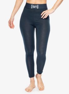Legginsy termoaktywne damskie Super.natural Tundra175 Tight. Niebieskie legginsy super.natural, bez wzorów, z materiału, z podwyższonym stanem, długie. Za 329,99 zł.