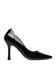 Nine West Szpilki CEO-S3S96688 01 Czarny. Czarne szpilki Nine West, bez wzorów, ze skóry, bez obcasa. Za 249,99 zł.
