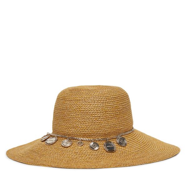 Kapelusz Guess. Brązowe kapelusze Guess, z aplikacjami. Za 179,99 zł.