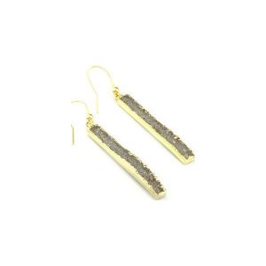 Earrings Long Agat Szare złoto. Kolczyki marki Brazi druse jewelry. Za 220,00 zł.