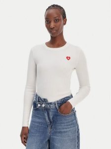 HUGO Sweter Sarpha 50554317 Beżowy Slim Fit. Brązowe swetry klasyczne Hugo, s, z wiskozy, bez kołnierzyka. Za 375,99 zł.
