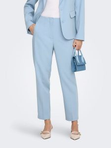 ONLY Spodnie w kolorze błękitnym rozmiar: 34/L32. Niebieskie spodnie z wysokim stanem ONLY, bez wzorów, z materiału, z podwyższonym stanem. Za 104,99 zł.