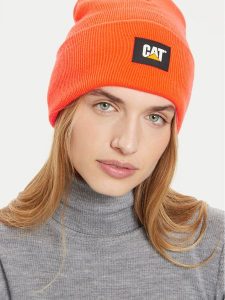 CAT Footwear Czapka Label Cuff 1090026 Pomarańczowy. Brązowe czapki CAT Footwear, bez wzorów, z materiału. Za 99,99 zł.