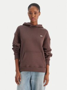 Tommy Jeans Bluza Badge DW0DW19414 Brązowy Boxy Fit. Brązowe bluzy Tommy Jeans, l, bez wzorów, z bawełny, bez kaptura. Za 329,99 zł.