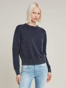 G-Star Sweter w kolorze granatowym rozmiar: L. Niebieskie swetry oversize G-Star, l, bez wzorów, z bawełny, bez ramiączek. Za 254,74 zł.
