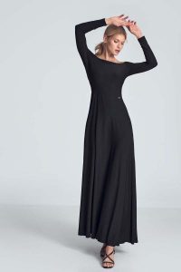 Czarna Maxi Sukienka Odsłaniająca Ramiona. Czarne sukienki Figl, l, bez wzorów, z elastanu, wizytowe, bez kołnierzyka, bez ramiączek, maxi. Za 319,00 zł.
