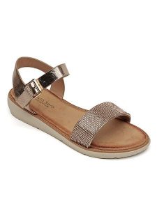 Sixth Sens Sandały w kolorze złotym rozmiar: 38. Żółte sandały Sixth Sens, bez wzorów, z otwartym noskiem, bez obcasa, bez zapięcia. Za 112,83 zł.