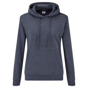 Dopasowana Bluza Damska Kaptur. Niebieskie bluzy FRUIT OF THE LOOM, xs, bez wzorów, bez kaptura. Za 34,99 zł.